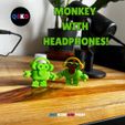 2.jpg FLEXI DESKTOP FIDGET HEADPHONES MONKEY MINIATURE TOY (PRINT IN PLACE).