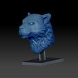 Shop4.jpg Tiger portrait with stand, base and wall mounts 3D STL print file High-Polygon