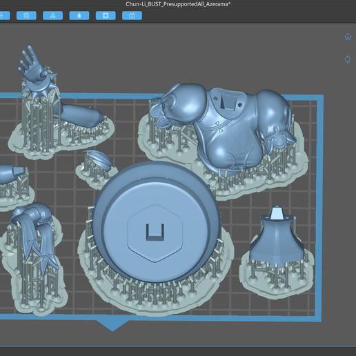 Chun-Li_BustPresupportedAll_Preview.jpg CHUN-LI BUST READY FOR 3D PRINTING