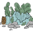 butylka-domik.png Tiny Flexi Summer Beetles + Broken Bottle Diorama