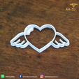 4.png Heart with Wings Cookie Cutter