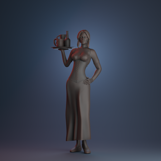 👧 Barmaid of the Tavern | pre-supported mini 30mm | Follow for more ...