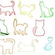 allkats.jpg Simple cat shaped cookie cutters pack
