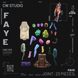 faye_full-13.png Faye Valentine - Cowboy Bebop Fan Sculpt for 3D Print - Single Version