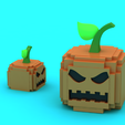 render3.png Blocky Pumpkin Grump  Toy 3D Printable Model