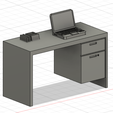 Bureau-d'ordinateur-2.png 1/18 Bureau d'ordinateur / Computer desk diecast