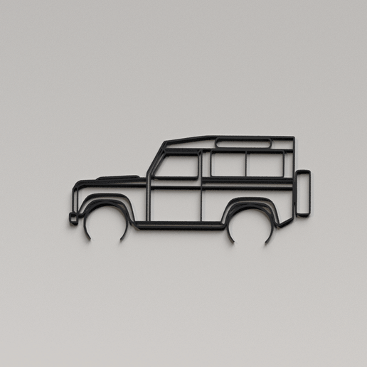👤 Classic Land Rover Defender Silhouette - Rugged 4x4 Off-Road Wall Art ...