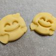 emoji_face_with_hearts_cookie_cutter_dough.jpg Emoji Smiling Face with Hearts Cookie Cutter
