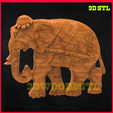 22.png Elephant 3D stl model relief wall decor, CNC Router Engraver, Artcam, Aspire, CNC files