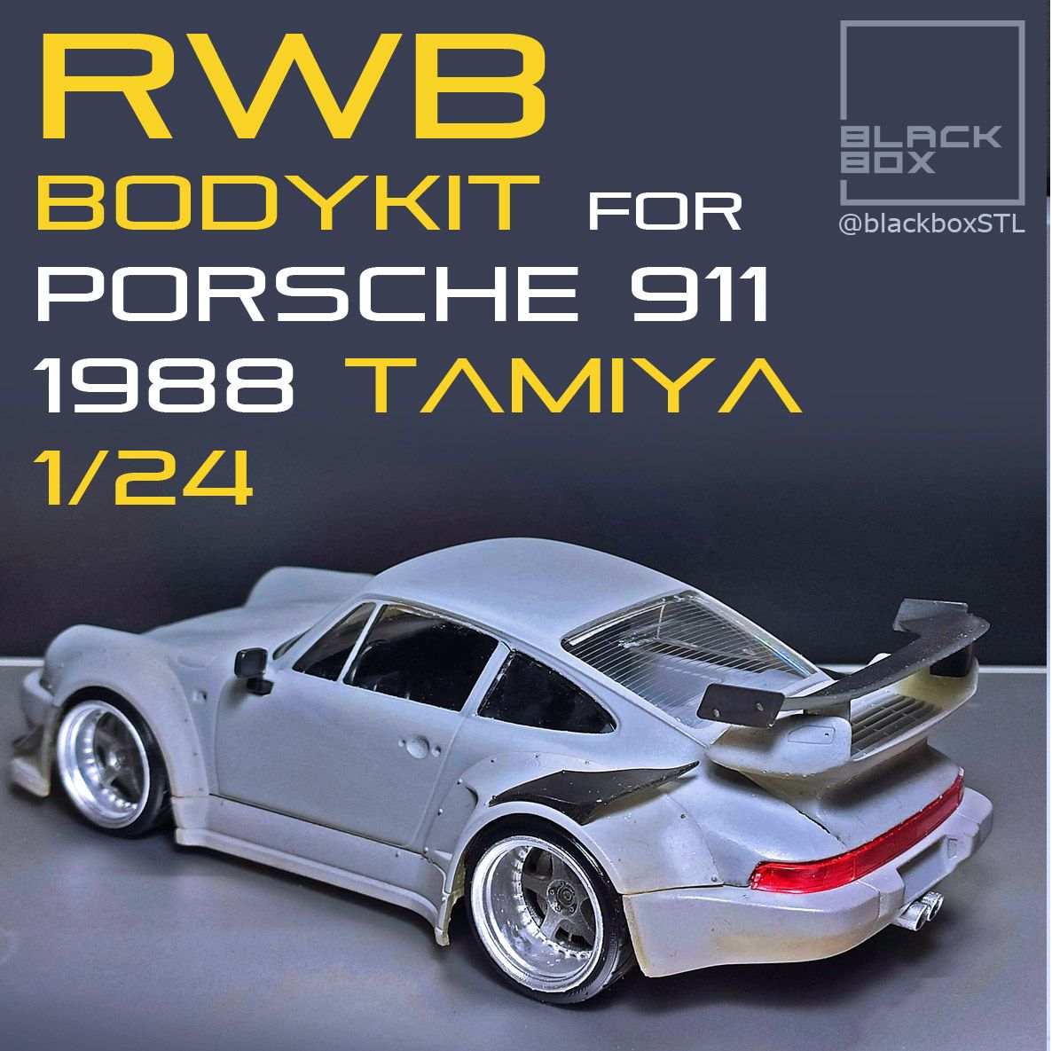 a4.jpg 3D file RWB BODY KIT for Porsche 1988 TAMIYA 1-24th・3D printer model to download, BlackBox