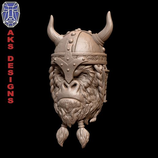 Ancient viking warrior guerilla Bas relief wall decoration 3D model