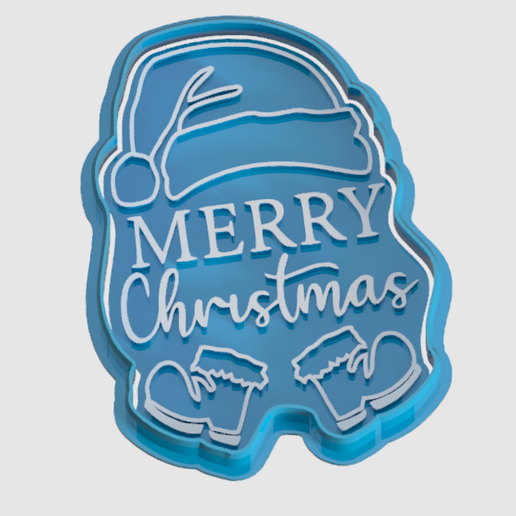 Cookie cutter and marker, Merry Christmas - 3D model önizlemesi