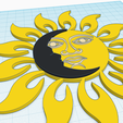 sun-moon-face-2.png Sun Moon face, 2 STL files, wall art decoration, artwork craft template design