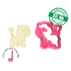 7772551_1_A.png Kitty, cute pets collection, 3 Sizes, Digital STL File For 3D Printing, Polymer Clay Cutter, Earrings, Cookie