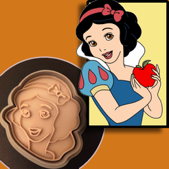 biancaneve.png STL file Snow White Cookie Cutter・3D printable model to download, CookieMaster