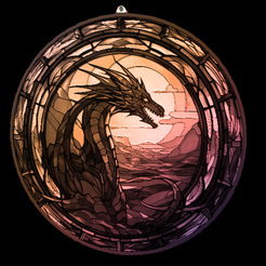 16a.png STL-Datei Glasmalerei Drachen Fenster Lithopane - 16・3D-druckbare Vorlage zum herunterladen