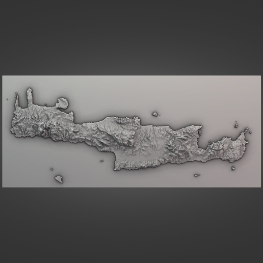 🏛️ Crete 3D Relief・ STL File for 3D printing・Cults