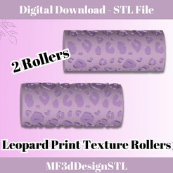 1.png Leopard Print Texture Roller Digital STL File for Polymer Clay | Seamless | DIY Jewelry and Cookie Making Tool