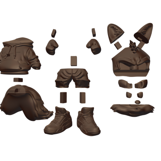 066.png 🦊🔥 EXCLUSIVE 3D PROJECT: Tails Prower "Urban Vibes" Style | STL to FDM and RESIN | Parts Separated by COLOR!