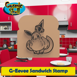 133-G-Eevee.png Файл STL Штамп для бутербродов Eevee Gigantamax・Модель для загрузки и печати в формате 3D, CosmicSkull
