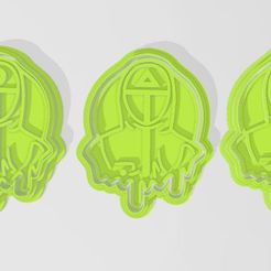 Captura2.jpg Fichier 3D gratuit Jeu de calamars Découpeur de biscuits Pack différentes tailles・Plan imprimable en 3D à télécharger, CCC-customcutterproject-