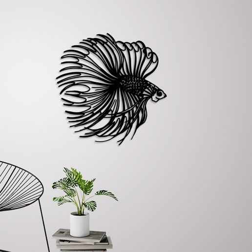 Betta fish wall decoration - 3D model önizlemesi