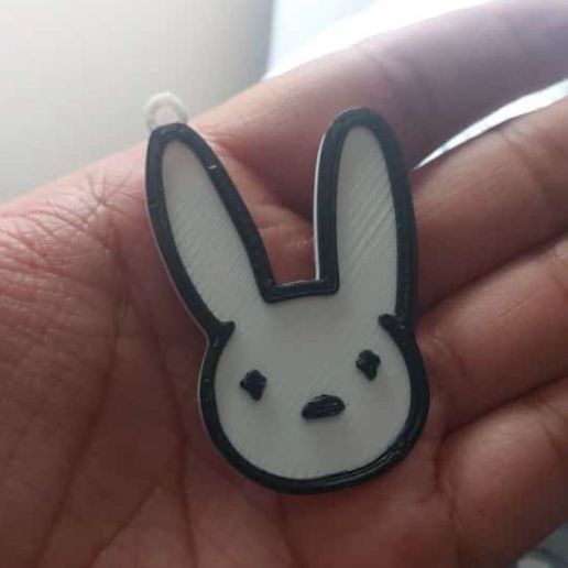 Bad Bunny Logo Keychain 3D model