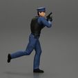 3DG-0003.jpg Police Officer running Chasing Criminal On Roadway holding a gun