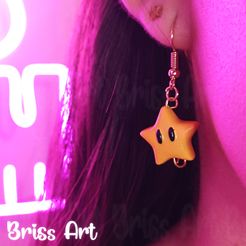 Estrella.jpg STL file Mario Bross 3D Star Earrings・3D printing idea to download