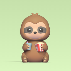 Cod49-Sloth-Eating-1.png 3D file Sloth Eating・3D printable model to download