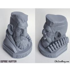 t2.jpg Free STL file Zombie Hunter Head・3D printing design to download, Sculptor