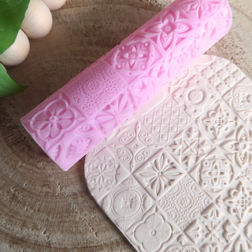Moroccan Tiles Texture Roller for Clay