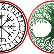 Vegvisir-and-Yggdrasil.jpg Runic Hammer Of Enlightenment (Thor, Mjolnir, War, Hammer, Maul, Rune, Viking)