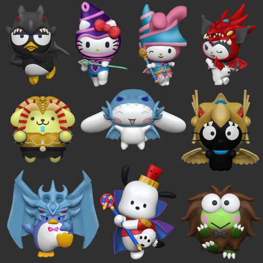 🗝️ Sanrio x Yugioh 10 figures・ 3D File for 3D printing・Cults