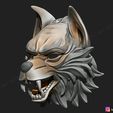 02.jpg Wolf Mask - Japanese Samurai Mask - Oni Tiger Mask - Halloween 3D print model