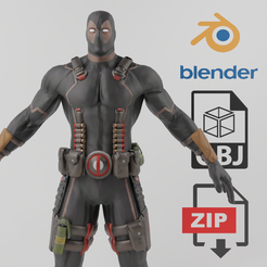 Portada.png Fichier OBJ Deadpool X-Men Modèle texturé・Modèle imprimable en 3D à télécharger