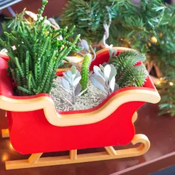 santassleigh1.webp Christmas Sleigh DecorPlanter