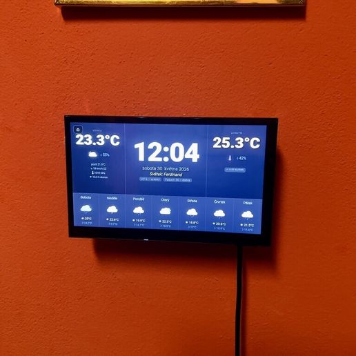 Rpi5 - Waveshare 7 v2 screen - HMI panel magnetic wall mount