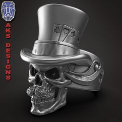 MS_v1_ring_a1.jpg 3D file Magician skull v1 ring jewelry・3D printable model to download
