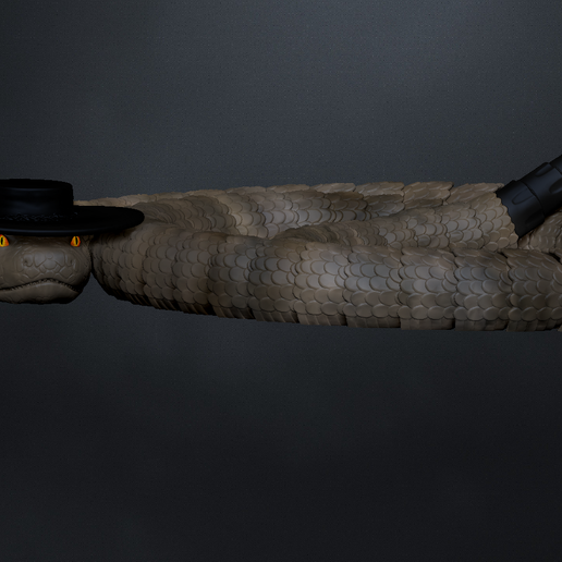 Archivo 3D gratis RATTLESNAKE JAKE FROM RANGO ARTICULED・Modelo