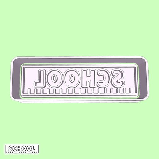 61-1.jpg Back to school cookie cutters - ruler (with school sign) (style 4)