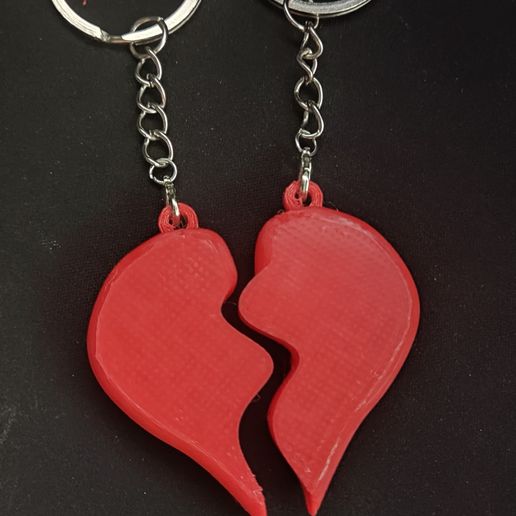 Heart key rings in 2 halves 3D model