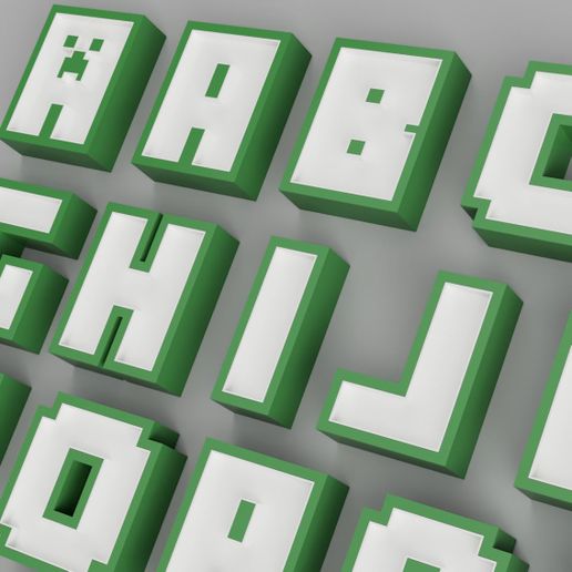 3d File Font Nameled Minecraft Alphabet Create All Words In Led Lamp 3d Printer Design To Download Cults