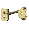 5-number-varsity-Stud-earring-04.jpg 5 five number varsity font stud earring 3D print model