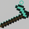 main_color.png Minecraft hoe for your keychain in pixel style