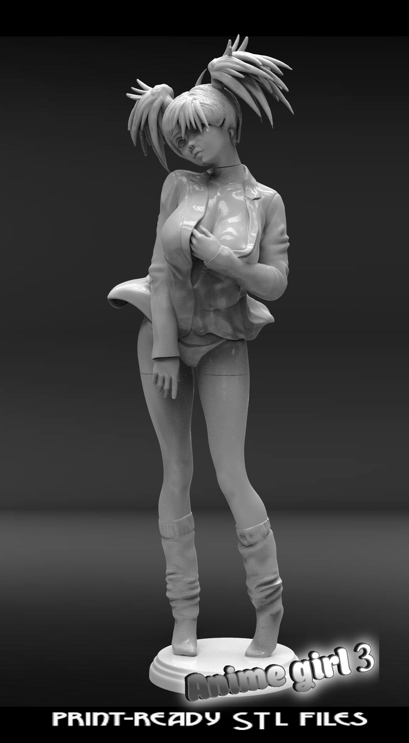 untitled.7епо08.jpg Download STL file Anime girl 3 • Model to 3D print, walades