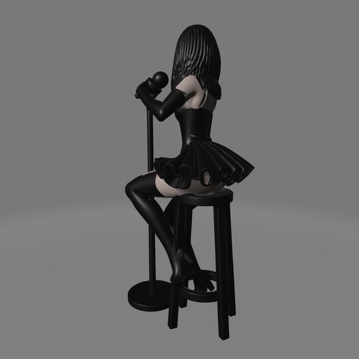 🎤 Anime Microphone Performer – Seated Female Figure・ STL File for 3D ...
