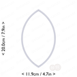 almond~7.5in-cm-inch-top.png Almond Cookie Cutter 7.5in / 19.1cm