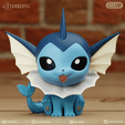 vaporeonB_01.png vaporeon chibi 2 models easy to print cute