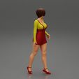 Girl-0015.jpg Free Photo  Happy brunette woman with short hair in denim short overalls 3D Print Model